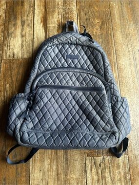 Vera Bradley Denim Quilted Essential School Travel Backpack Floral Red Interior